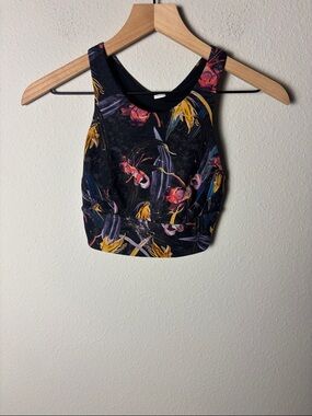 Lululemon Wunder Train Longline Bra *Med Support, C/D Veiled Floral Black Multi